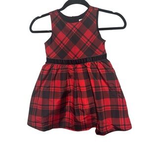 Cat & Jack Red and Black Plaid Dress In Girls Size 5T